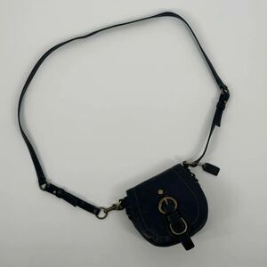 Vintage COACH Mini Garcia Saddle Bag Crossbody Black